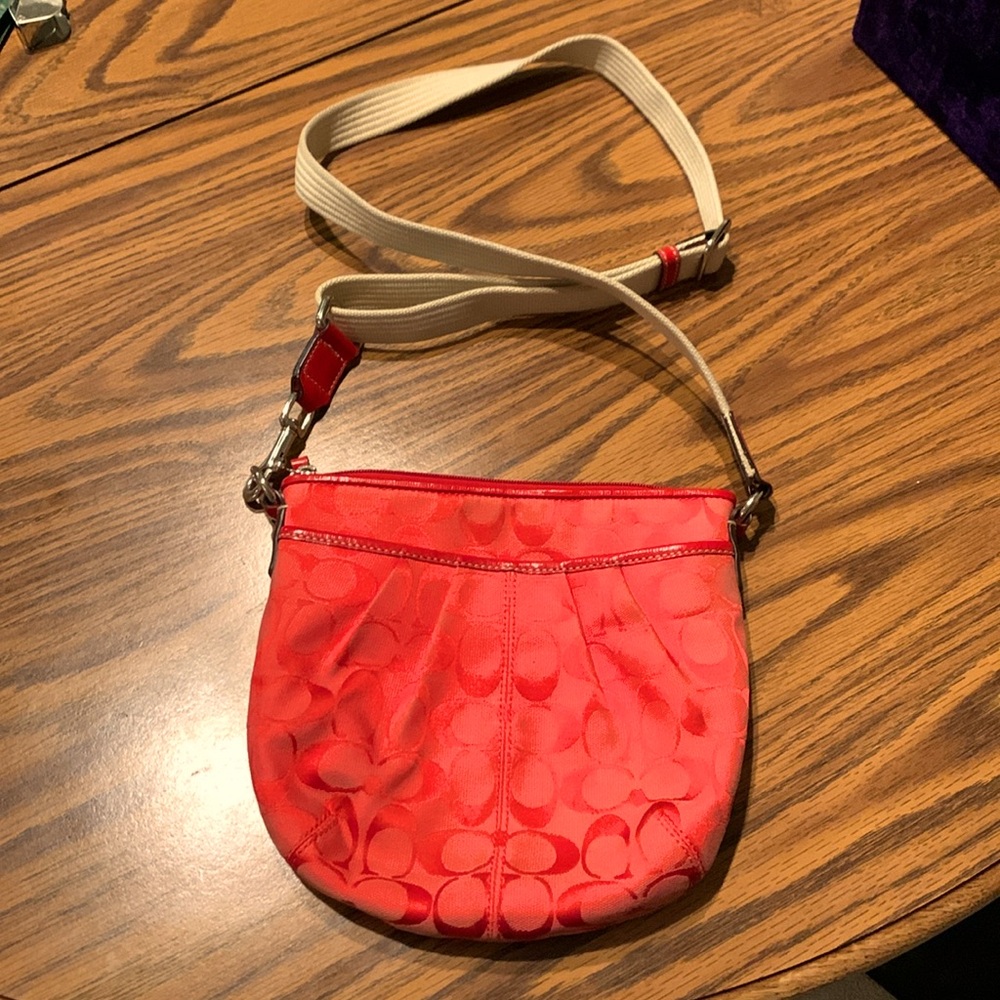 Dark blood orange Coach cross body bag!